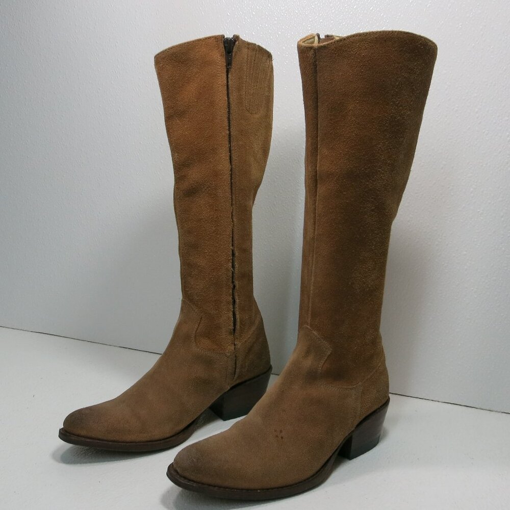 Sendra Inside Zippered Boots Brown Leather Equestrian Riding Boot Shoes Sz 5